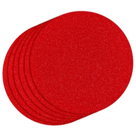 30 PCS Red Paper Placemats Round Place Mat Glitter Disposable Paper Charger Doilies Tablemats for Christmas Valentines Party Birthday Wedding Dinner Table Decor(13x13inch)
