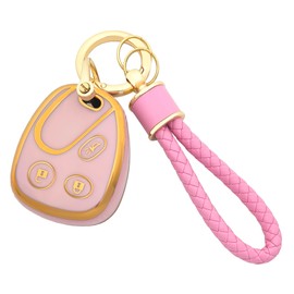 Vruwcey Key Fob Cover for GMC with Keychain Key Case Shell for 2003-2006 Avalanche Equinox Silverado SSR Suburban Tahoe GMC Sierra Yukon Hummer H2 Pontiac Torrent Saturn Vue (for GMC a)