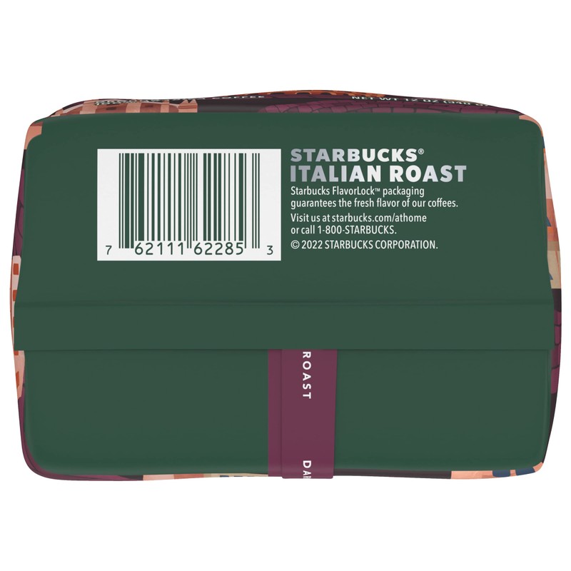 Starbucks Ground Coffee, Italian Roast, Dark Roast Coffee, Notes of