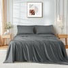 Shilucheng Premium Queen Size Sheet Set 4pc - 1800TC Microfiber Bedding - Fade Resistant, Easy Care, Deep Pockets, Breathable & Wrinkle Resistant(Queen,Dark Grey-53)