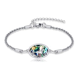 ONEFINITY Horse Bracelet Sterling Silver Mountain Horse Bracelets Horse Jewelry Gifts For Women Men