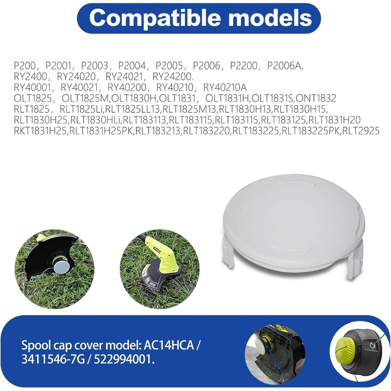 WADY Pack of 4 Grass Trimmer Spool Cap, Trimmer Spool
