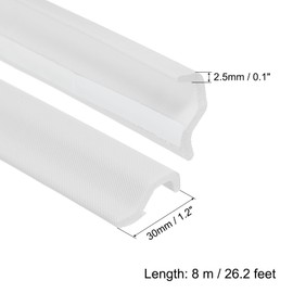 PATIKIL 26 Feet Kerf Weather Stripping Door Seal, Self Adhesive PU Foam Weather Strip V-Shaped Soundproof Door Insulation Strip for Window Door Bottom and Side, White