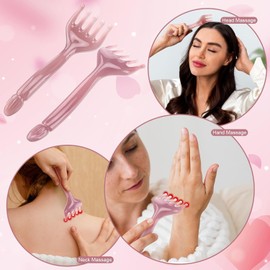 3 Pack Head Massager Scalp Comb Resin Scalp Stress Relax Tool for Birthday, Mother's Day, Father's Day (PINK)