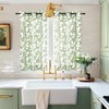 XTMYI Sage Green Bathroom Curtains Window, Boho Leaf Floral Pattern