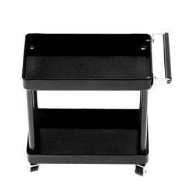 2-Tier Workshop Trolley Multipurpose Storage Trolley Mobile Workshop Open Shelf Repair Trolley Garage Repair RC Accessories for 1/8 1/10 1/12 1/16 Tight Spaces (Black)