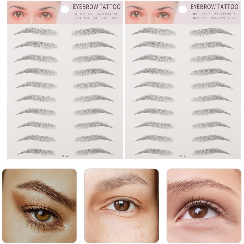 Cabilock 2 Piezas Pegatinas de Cejas Artificiales Negras de Papel,