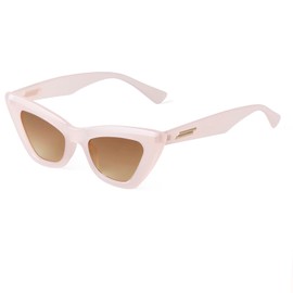 GIFIORE Retro Cat Eye Sunglasses For Women Narrow Pointy Cateye Sun Glasses (Pink/Brown Lenses)