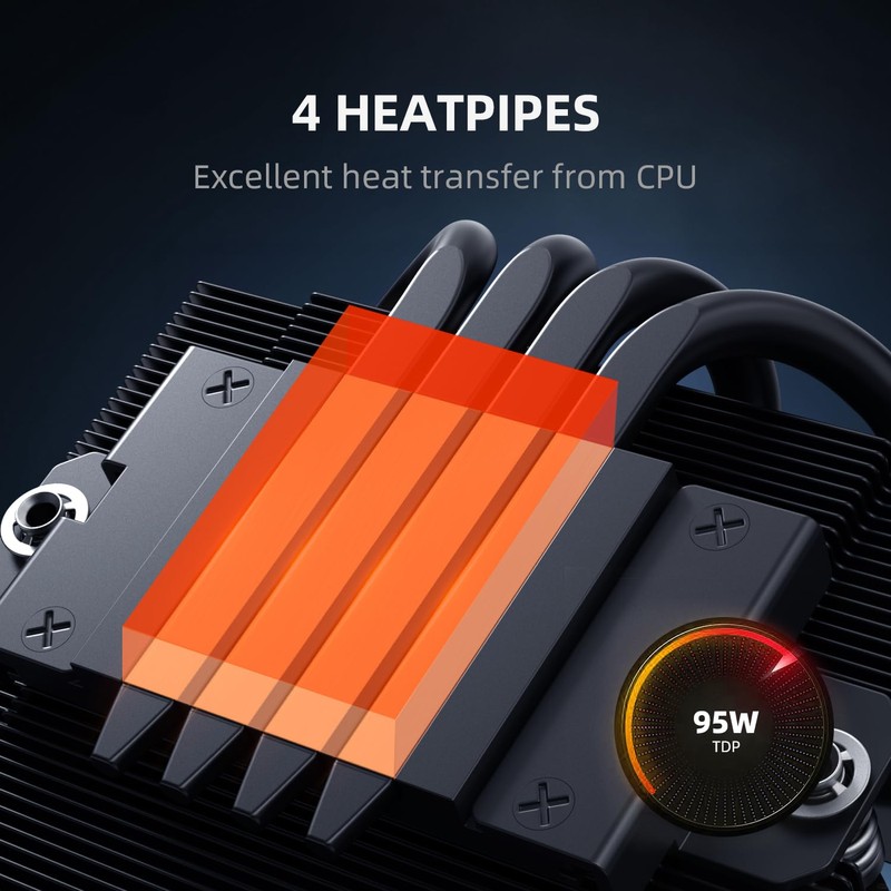 ID-COOLING IS-53-XT Black Low Profile CPU Cooler 53mm Height, 4