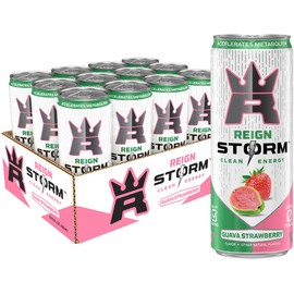 REIGN REIGN Storm, Guava Strawberry, Fitness & Wellness Energy Drink, 12 Fl Oz (Pack of 12)