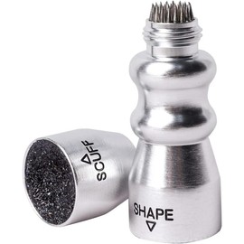GSE GAMES&SPORT EXPERT 3-in-1 Pool Cue Tip Billiard Cue Stick Tool Accessory with Shaper, Scuffer, and Aerator - Style: Silver