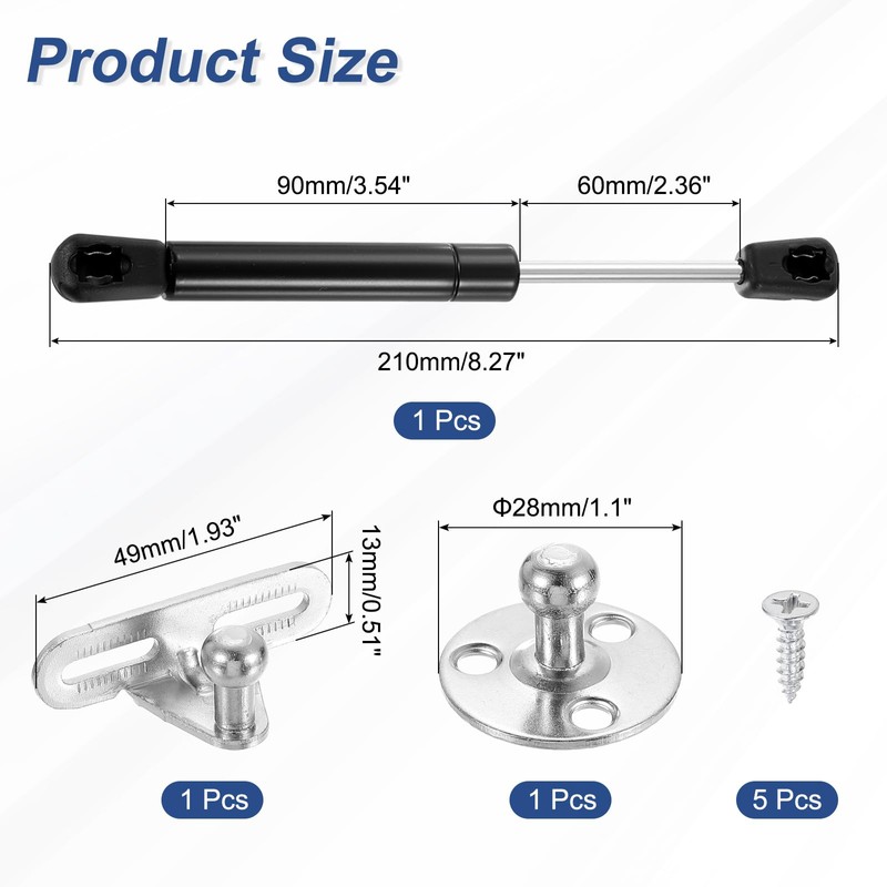 sourcing map Lid Support Hinges, 8 Inch 80N Gas Struts