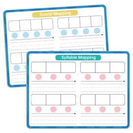 Phonemic Awareness Dry Erase Board,9" x 12" Double Sided Syllable Small Whiteboard,Speech Games, Letter Sound,Science Reading Manipulative,Preschool Kindergarten Classroom Must Have