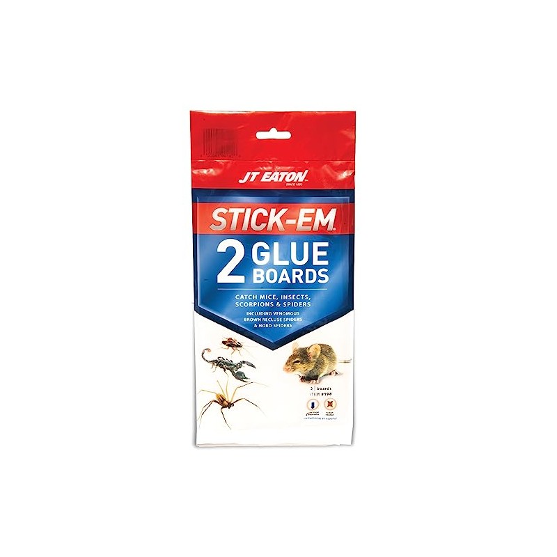 JT Eaton 198 Stick-Em® Mouse & Insect Glue Trap, 2-Pack,