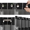 eachope No Hook Long Shower Curtain Set with Snap-in Fabric