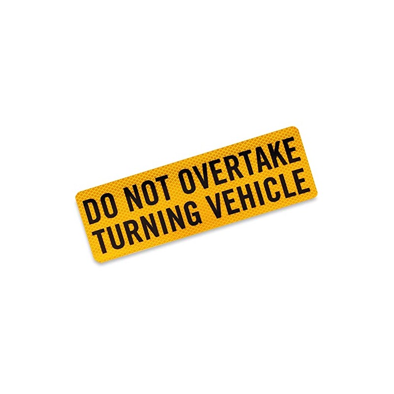 Companion Caravan Do Not Overtake Vehicle Safety Reflective Sticker, Yellow/Black