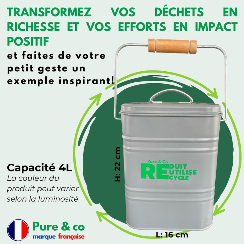 Komposter für die Küche, 3 l, Design – Kompostbehälter für