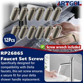 12 Pcs RP26865 Faucet Set Screw Replacement for Delta Faucet Plumbing Replacement Parts - Screw Wrench Included