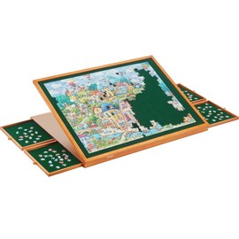 YISHAN Wooden Tilting Jigsaw Puzzle Board with Drawers and Cover for Adults, 1500 Piece Puzzle Table puzzle  tray - Color: Puzzle Table with Legs