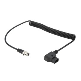 D TAP Male to 4 Pin Mini XLR Adapter Power Coiled Cable for TVlogic Monitor Power Cord 12V
