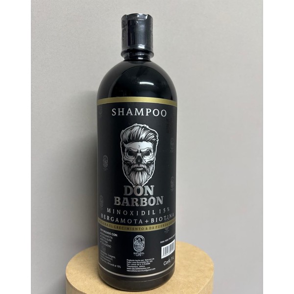 Don Barbon Shampoo con Mino15%, Bergamota y Biotina para Crecimiento