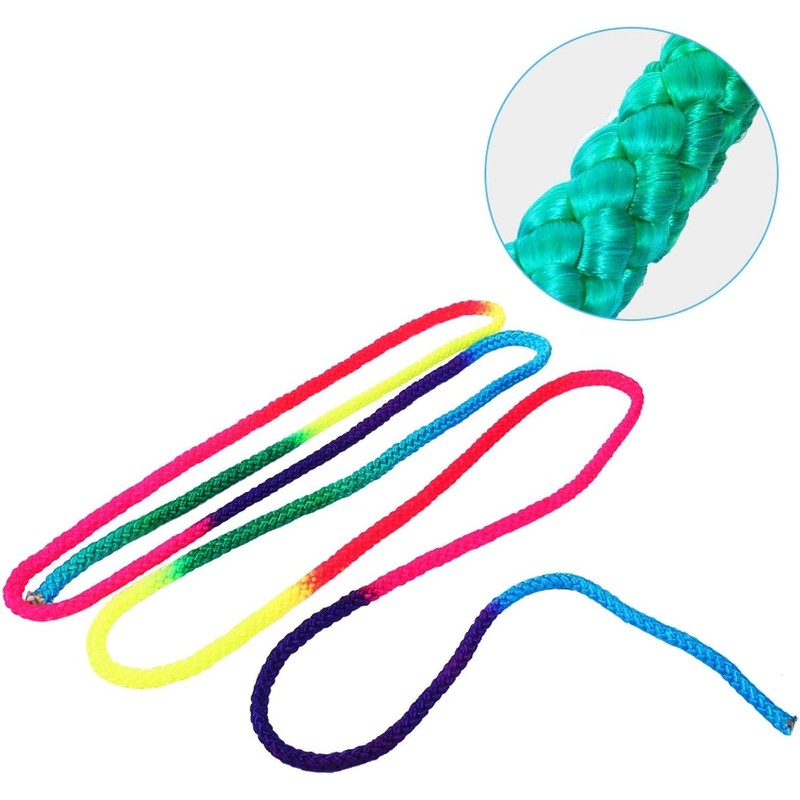 Cuerda de Saltar de Nylon Arcoíris para Gimnasia Rítmica y