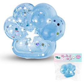 Clear Squishy Paw,Fufu Squishy Fidget Toys Pack,Cat Paw Squeeze Toys,Cute Stuff,Stress Sensory Toy Gift for Adults & Kids,Christmas Stocking Stuffers,Easter Basket Stuffers 1Pcs(Clear Blue)
