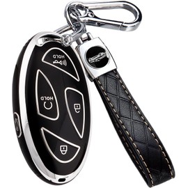 Key Fob Cover for Hyundai with Keychain, Soft TPU Key Case Shell for 2024 2023 Hyundai Ioniq 6 Grandeur GN7, KONA, Elanrtra, Santa Fe, Sonata, Tucson 2025 Smart Key Protector