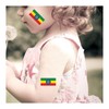 Womaha 30 Sheets Ethiopia Flag Temporary Tattoos for Kids Adults