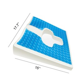 VIPWIN Bed Sore Cushion for Butt, T Shaped Opening Triangular Slope Design, Breathe Freely Fiber Bedsore Pressure Relief Pillow, Anti Decubitus Cushion for Elderly, Bedridden, Disabled (Blue)