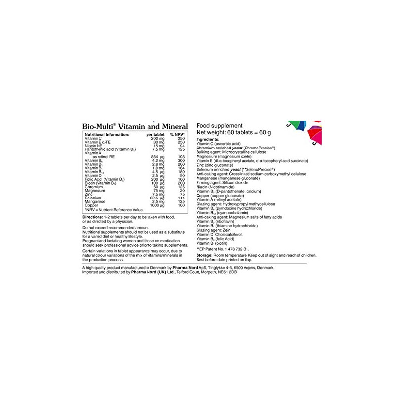 Pharma Nord Bio-Multi Vitamin and Mineral -60 Tablets