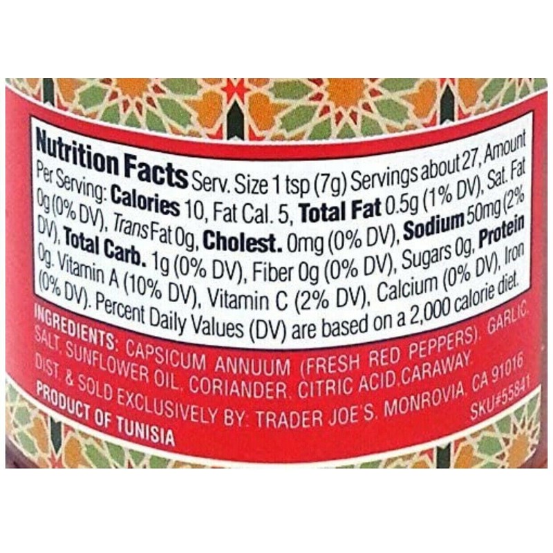 Trader Joe's Traditional Tunisian Harissa Hot Chili Pepper Paste Herbs
