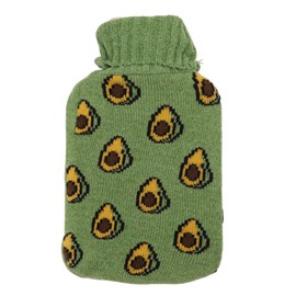 2000ML Hot Water Bottle Hot Water Bag with Soft Knitted Cover for Neck Shoulder Warm for Winter Avocado