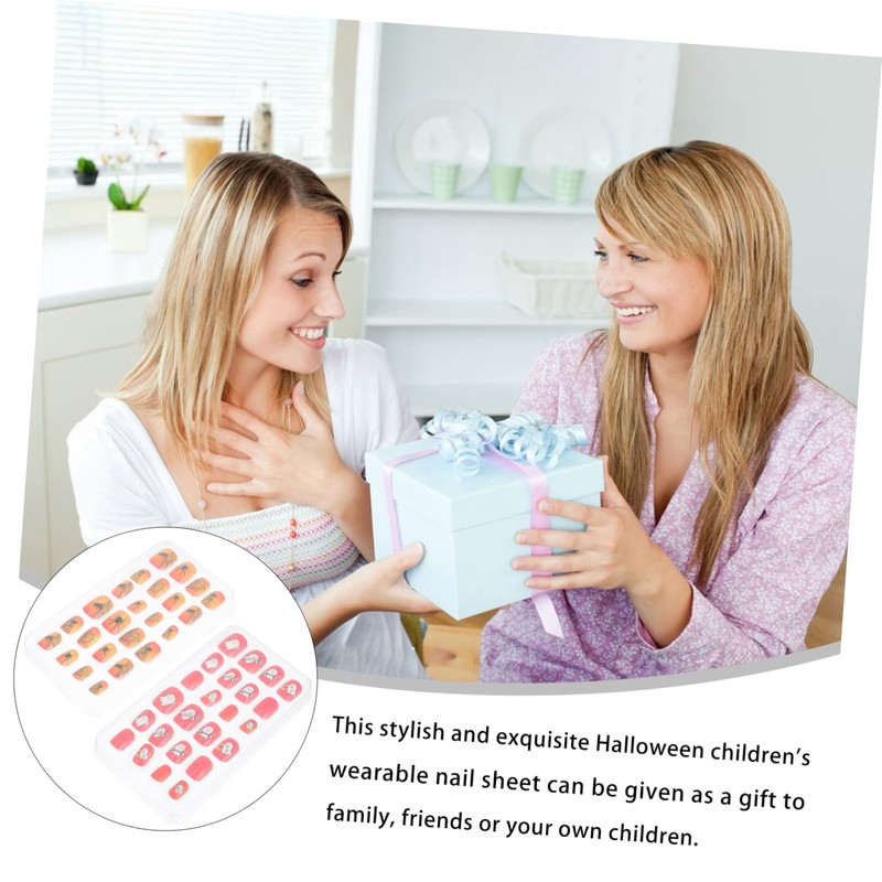 Healeved Nail Fun for Kids: 2 Boxes Spider Web Pumpkin