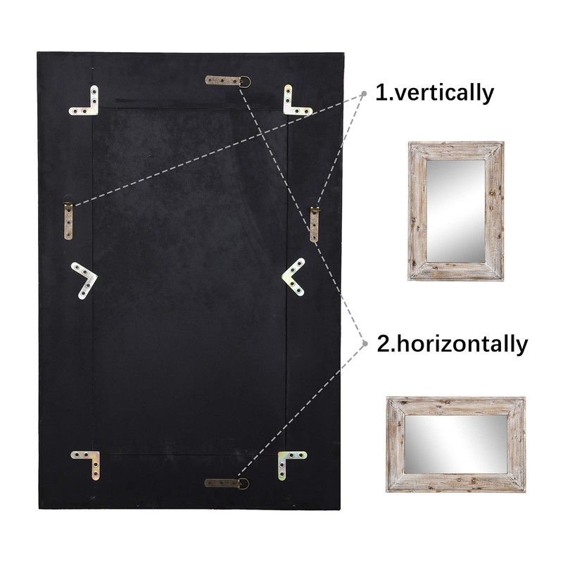 EMAISON 36 X 24 inch Wall Mount Wood Frame Bathroom