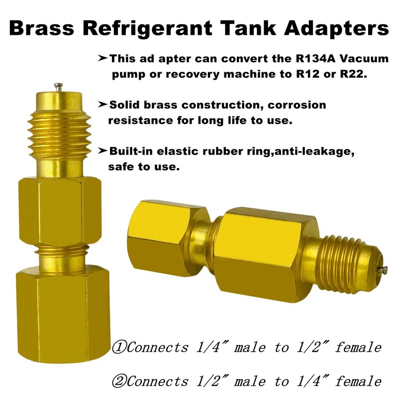 R410a Adapter for Mini Split System,5/16 Female SAE to 1/4