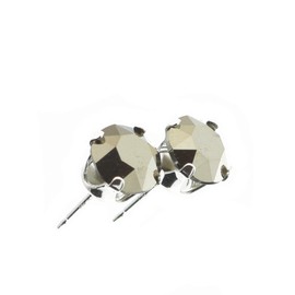 pewterhooter London Collection Women's Sparkling Sterling Silver Crystak Earrings with Gift Box. (Metallic Gold)