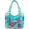 Zelris Butterfly Flower Season Embroidery Conceal Carry Tote Handbag Purse