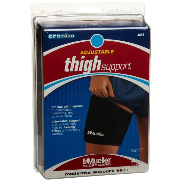 Mueller Thigh Support, One Size Fits Most-Fits 15-35" Thigh, 1-Count Clamshell (Pack of 2)
