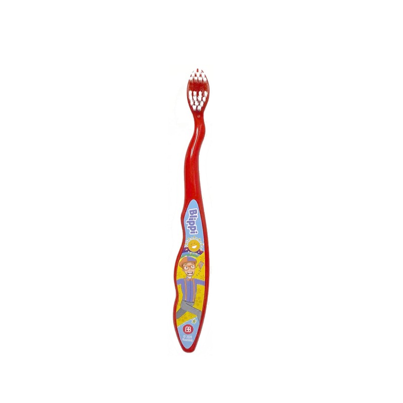 Brush Buddies Blippi Toothbrush with Travel Cap, Kids Toothbrushes, Soft