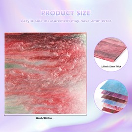 Adrattnay Pearl Acrylic Sheet 1/8in, 6Pcs 8 x 8 Glittering Acrylic 3mm for Laser Cutting, Cast Pearlescent Sheets with Protective Film for Laser Engraving Material DIY Crafts