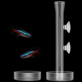 WOOPSOO 3 Pcs Shrimp Feeding Tube and Dish Set Clear Crystal Glass Shrimp Feeder Tube Tray Aquarium Feeder Tube Shrimp Feeding Dish Bowl Suction Cups for Fish Tank Aquarium Feeding Supplies Tools