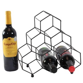 Wine Rack 6 Slots Black Metal