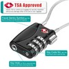 ZHEGE Suitcase Locks TSA Approved, Cable Travel Lock, 3 Digit
