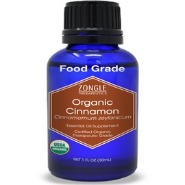Organic, Cinnamon Essential Oil, Food Grade, for Candy, Cooking, Baking – 100% Pure, Edible, Cinnamon, Leaf, Oil, by Zongle Therapeutics, 1 OZ