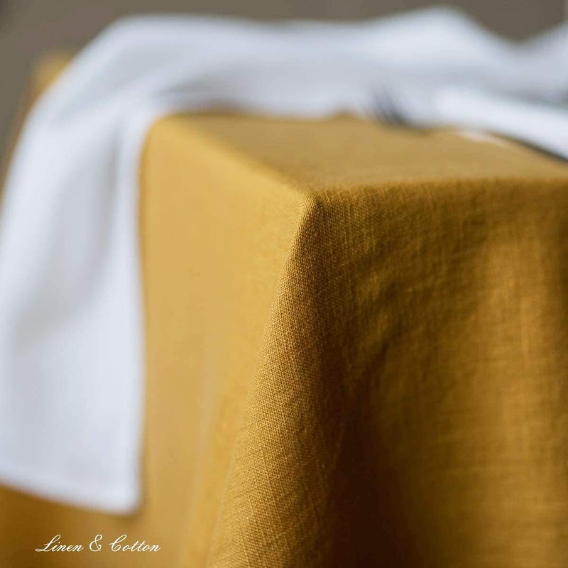 Linen & Cotton Hygge Tablecloth 100% Linen, 140 x 140cm