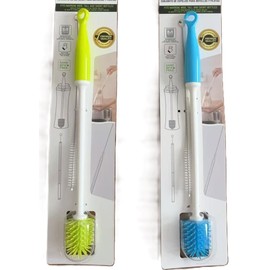 4 Pack Water Bottle Cleaning Brushes - Silicone Head & Stainless Steel Straw Cleaner for Effortless Cleaning