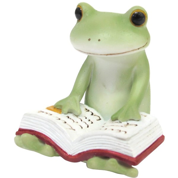 DAIKAI 71734 Copeau Book Reading Frog 1.5 x 1.5 x 1.7 inches (3.8 x 3.9 x 4.3 cm)