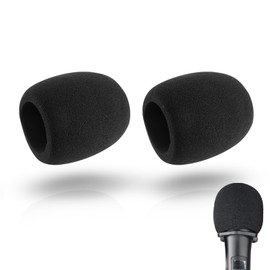 Microphone Cover - Homiladi Foam Mic Windscreens | 2PCS Black Pop Filter Covers | Universal Fit Microphone Accessories​ to Reduce Plosive Wind Noises for Most Standard Handheld Microphones