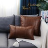 BRAWARM Dark Brown Leather Throw Pillow Covers 18 X 18